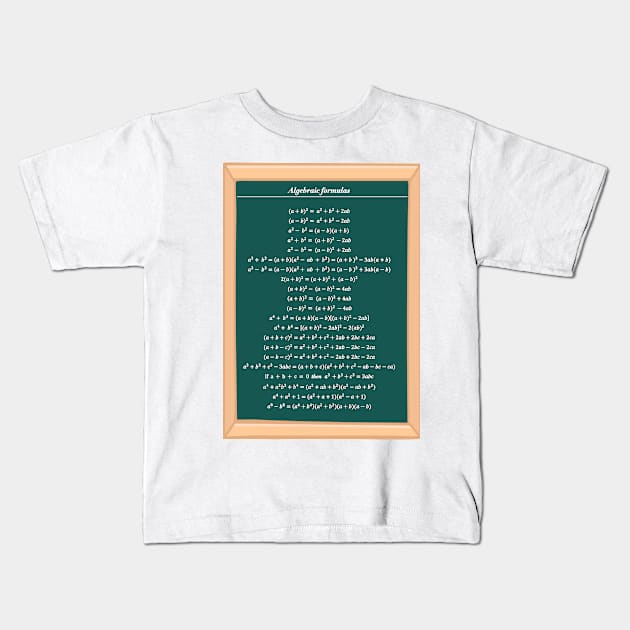 Algebraic Formulas Kids T-Shirt by ScienceCorner